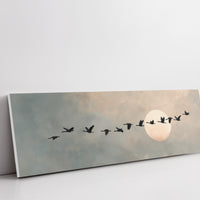 Wild Geese Crossing The Pale Moon