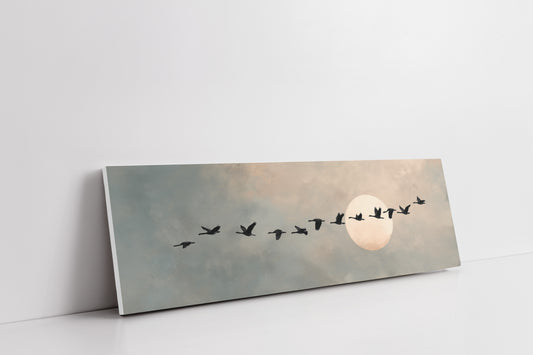 Wild Geese Crossing The Pale Moon