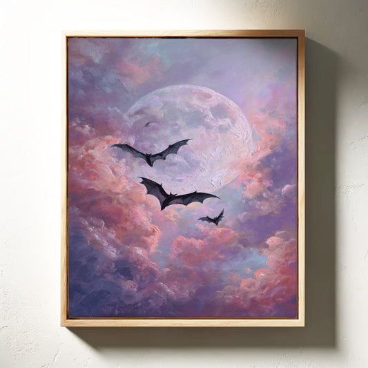 Bats Dance Beneath a Blushing Moon