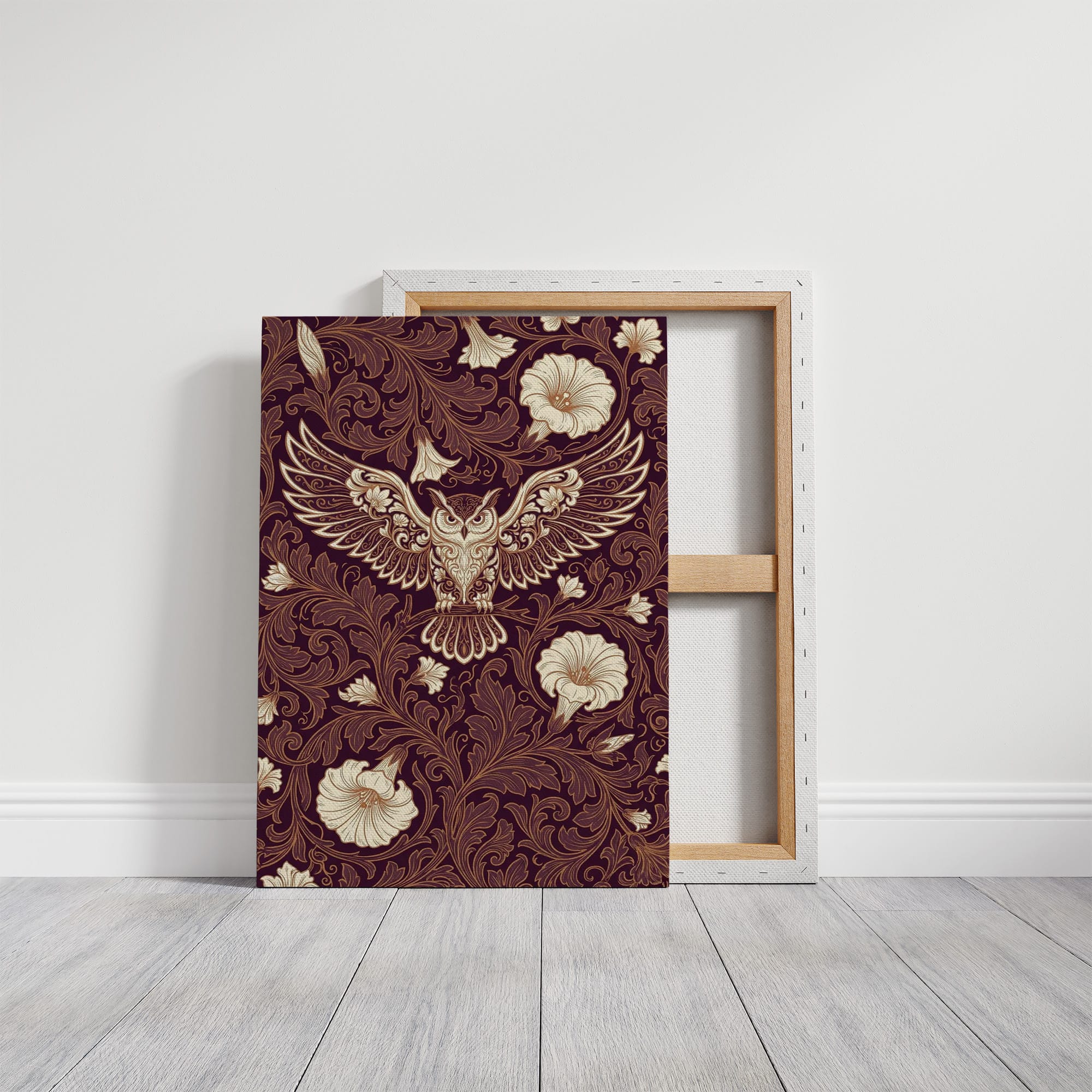 Owl in Flight: Art Nouveau Pattern Study