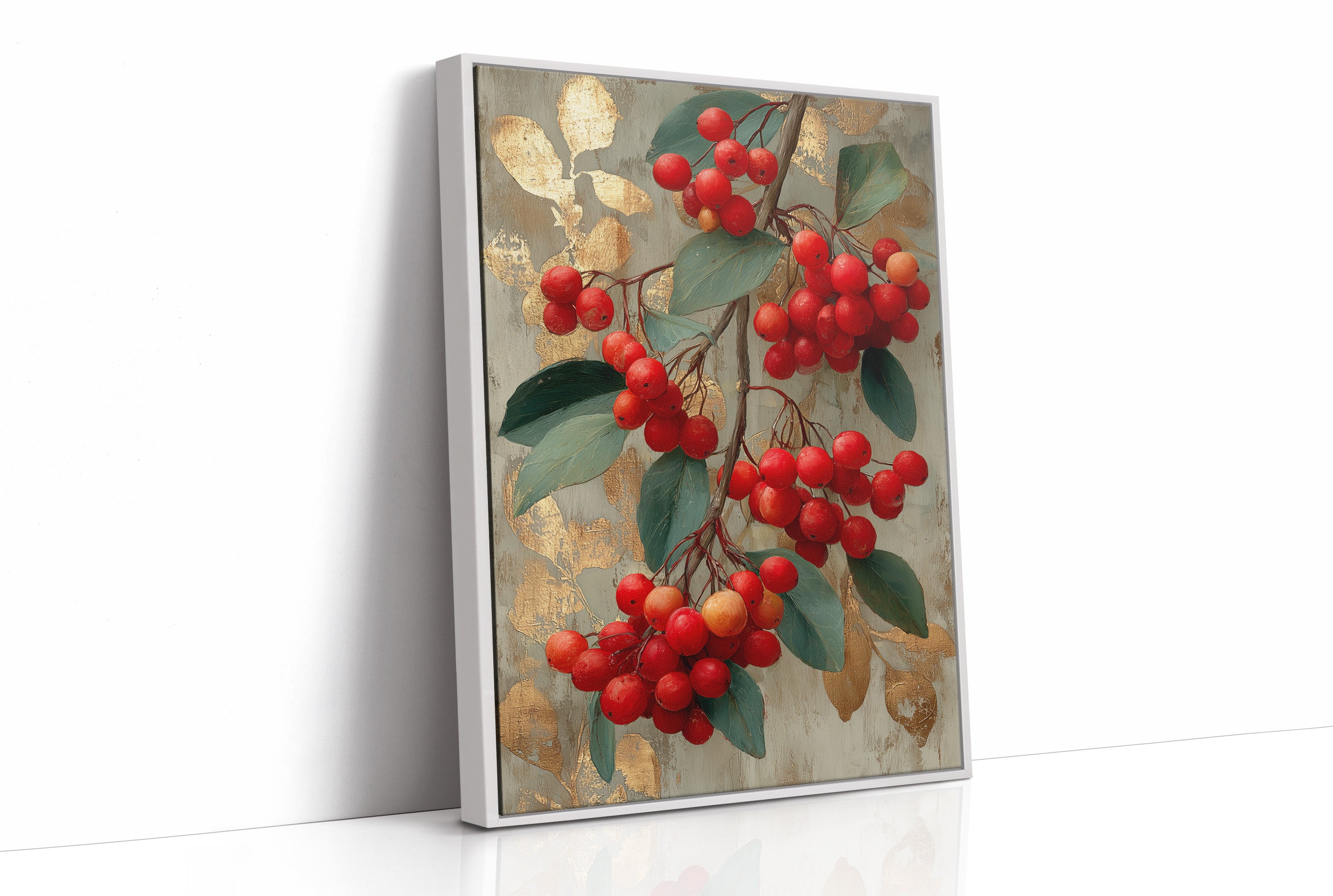 Winterberries and Gold Leaf