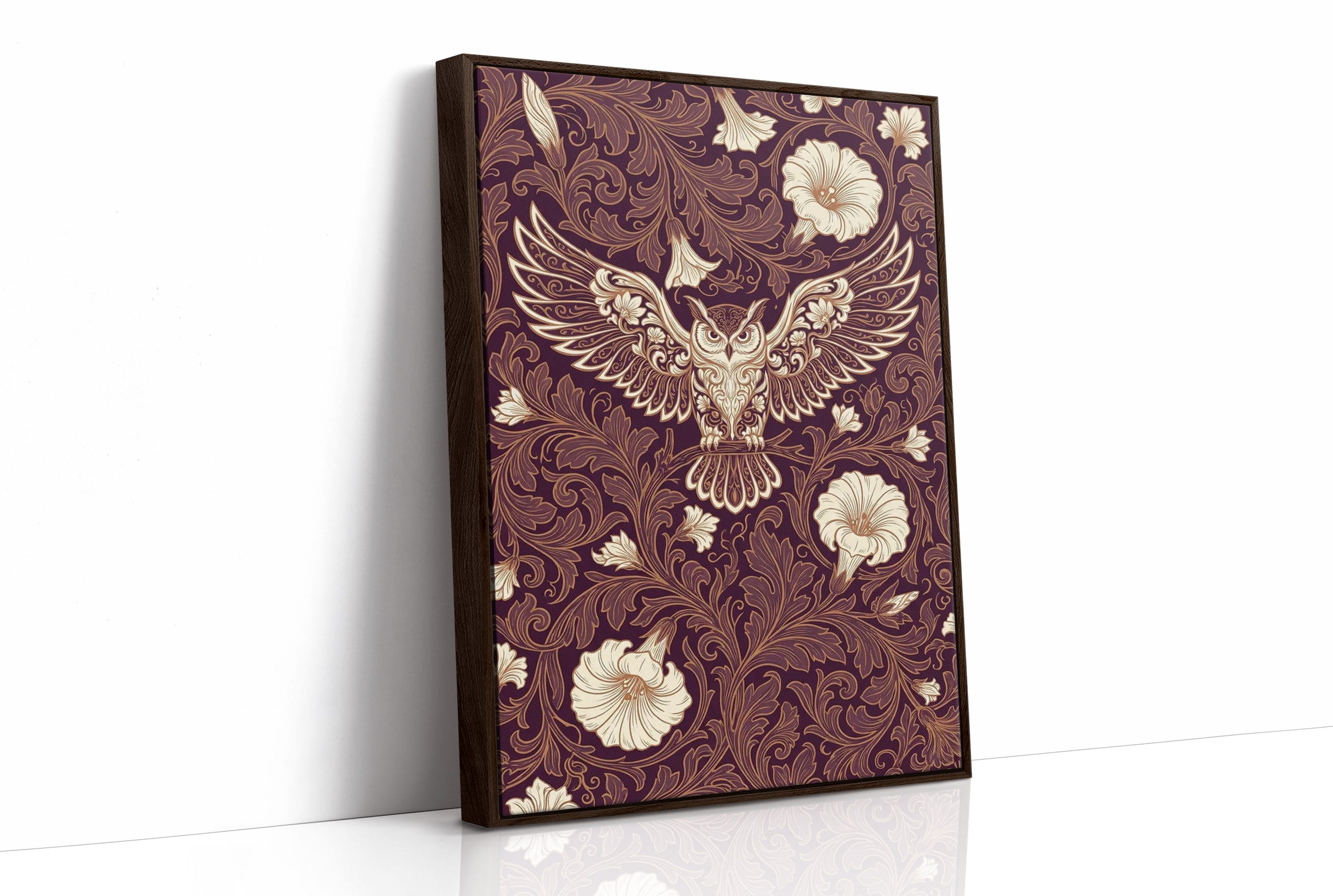 Owl in Flight: Art Nouveau Pattern Study