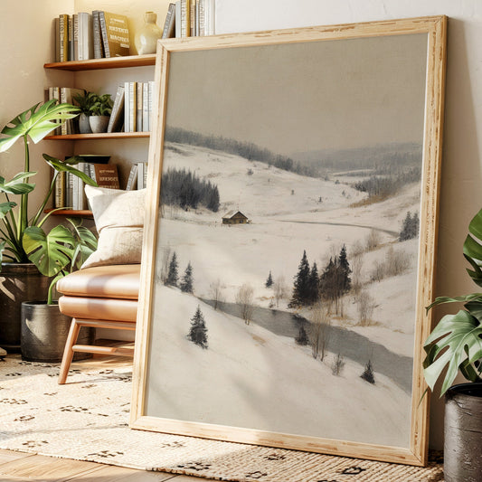 A Cabin Stands Amidst Winter's Embrace