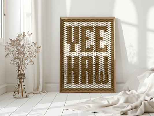 Yeehaw Western Mosaic in Warm Brown