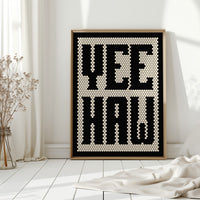Yeehaw Mosaic Western Shout in Black