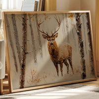 Noble Stag Among Winter Birches
