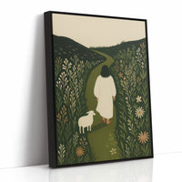 The Shepherd and the Lamb Floral Path Print