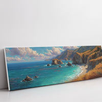 Golden Cliffs Above The Turquoise Sea