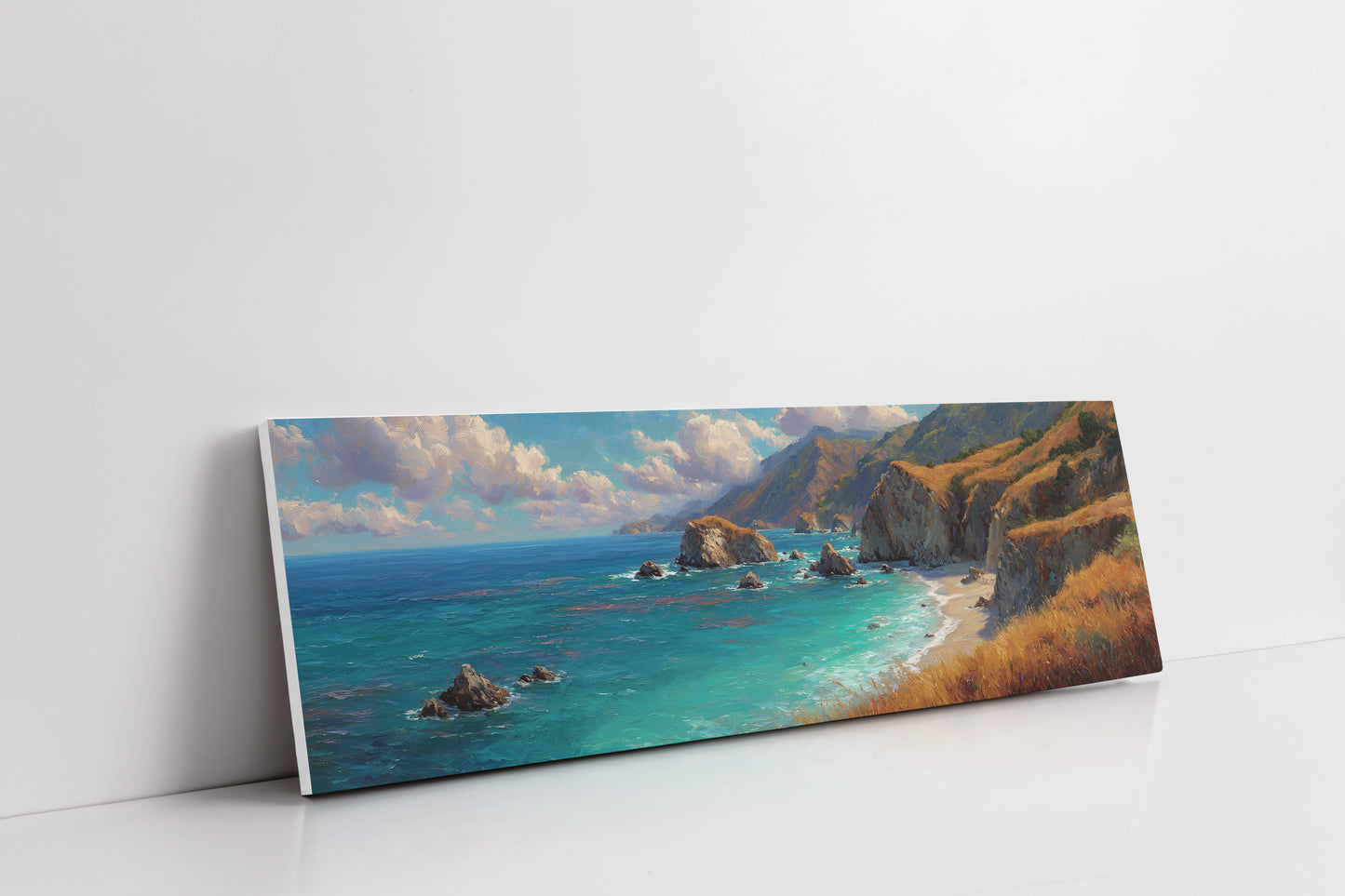Golden Cliffs Above The Turquoise Sea