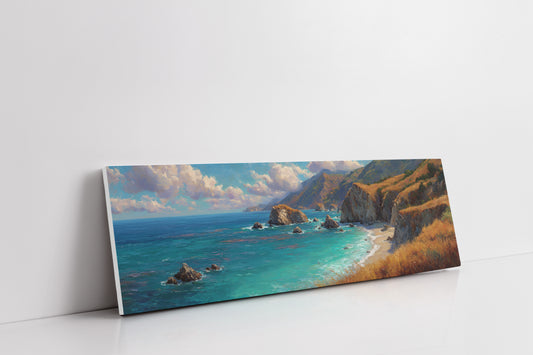 Golden Cliffs Above The Turquoise Sea