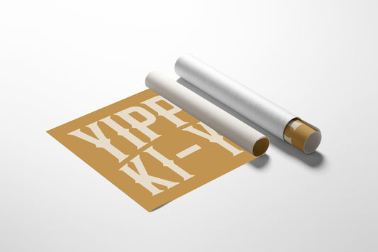 Yippee Ki-Yay Rustic Gold Western Print