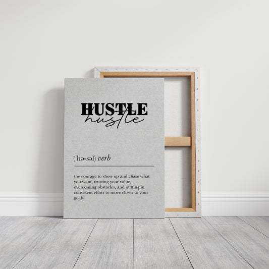 Hustle Definition Minimalist Typography Print