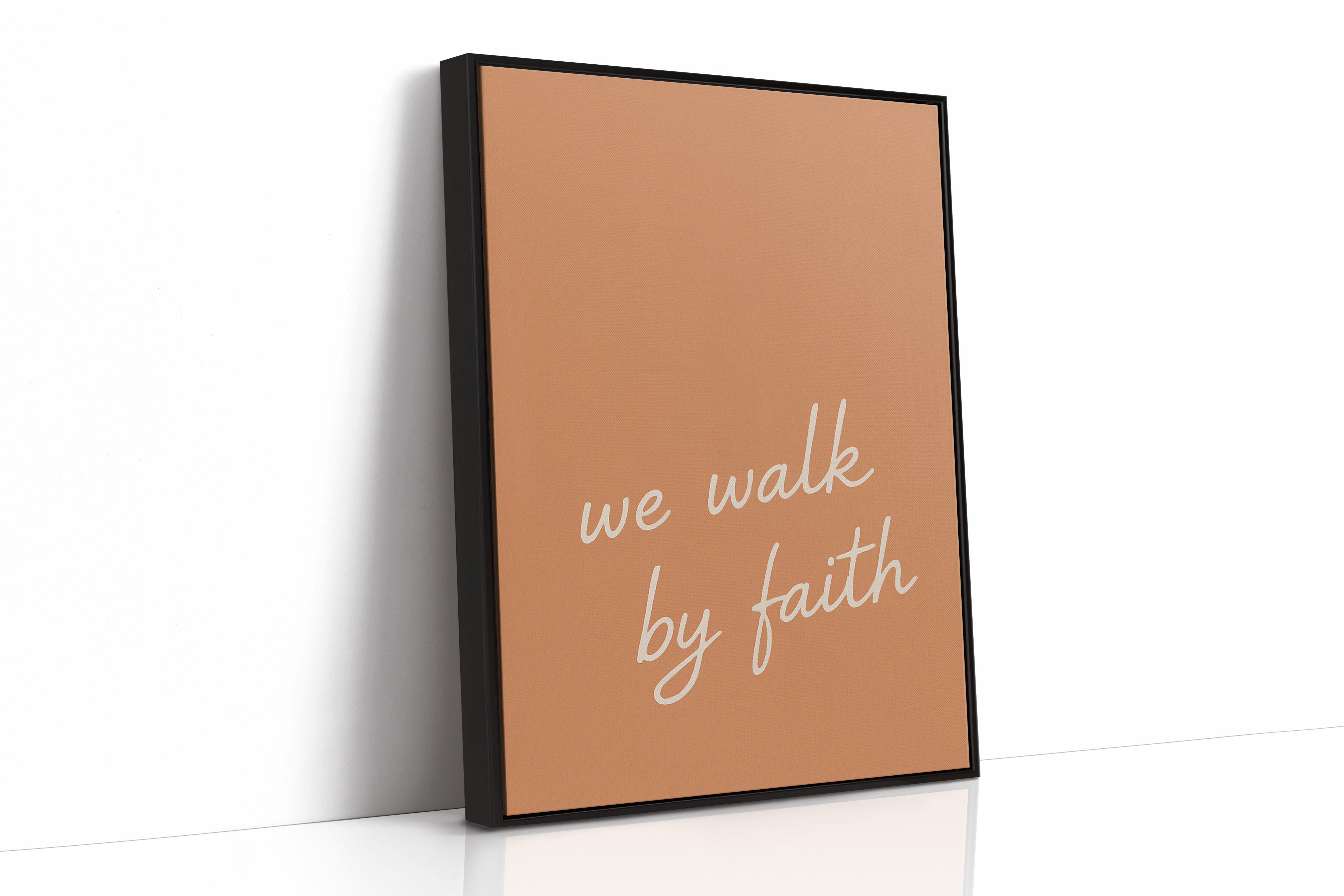 We Walk by Faith Terracotta Print