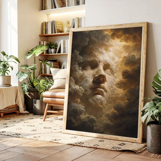 A Face Amongst Golden Clouds