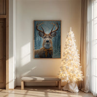 December's Stag Wears Golden Ribbon