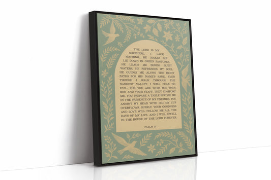 Psalm 23 Scripture with Doves and Florals