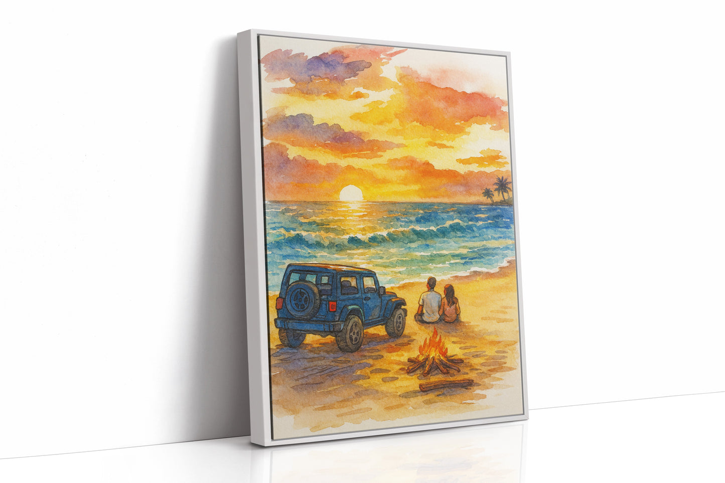 Beachside Memories Under Fire Sky