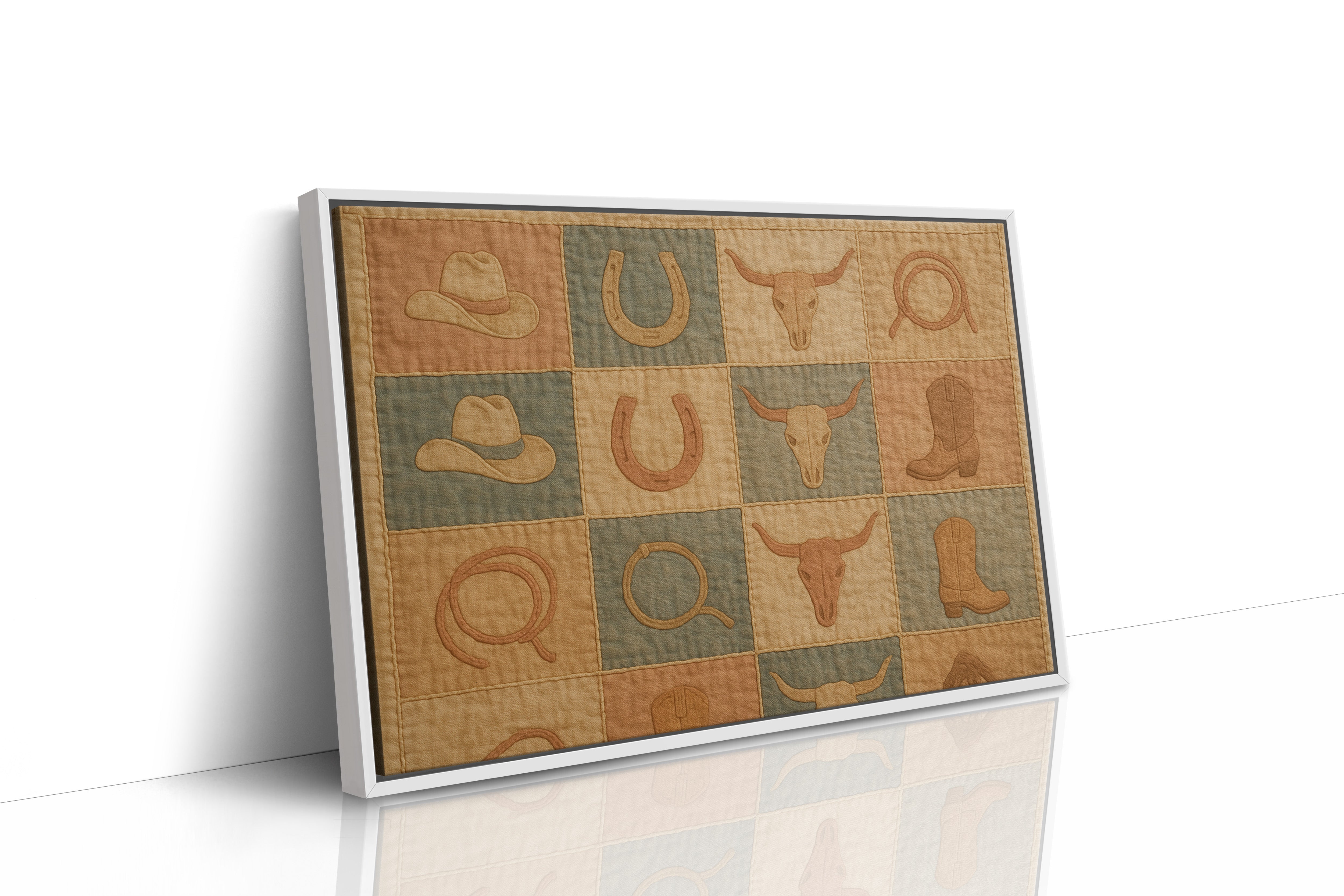 Western Icons Patchwork Quilt Print