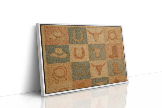 Western Icons Patchwork Quilt Print