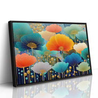 Coral And Turquoise Blooms Glow