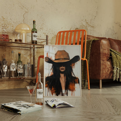 The Silent Outlaw – Western Cowgirl Canvas Art