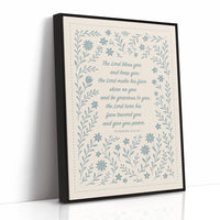 The Lord Bless You Floral Scripture Print