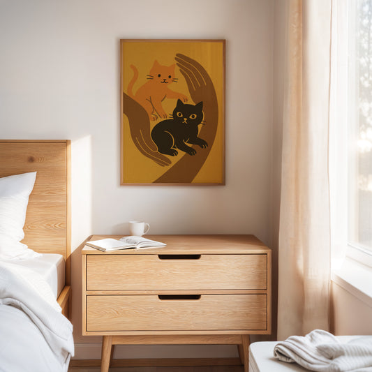 Safe Paws Warm Hearts Cat Print