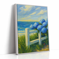 Coastal Blooms Beyond White Fence