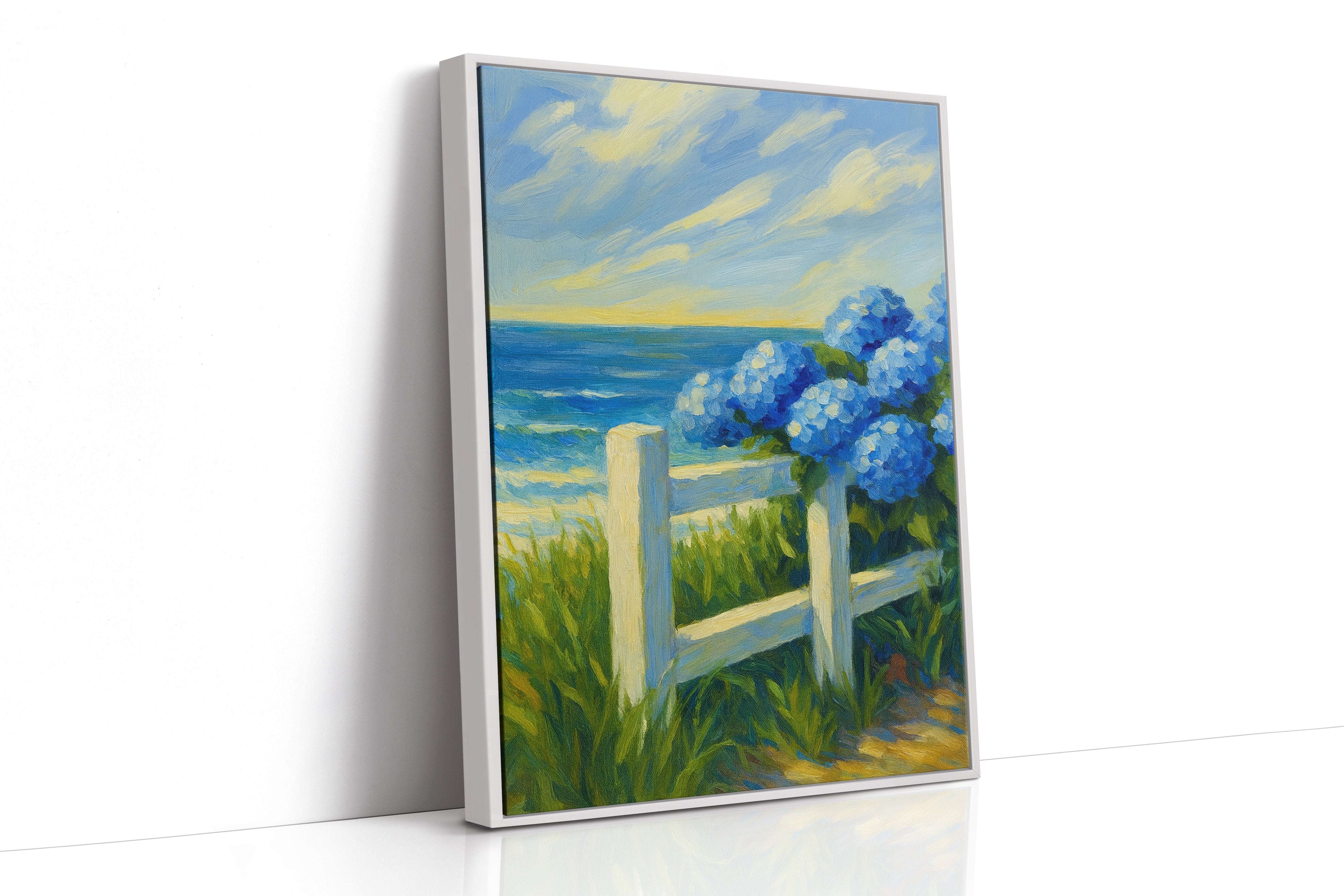 Coastal Blooms Beyond White Fence