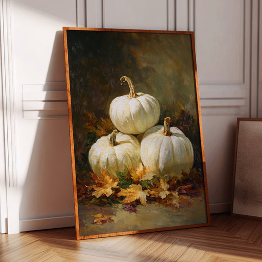 White Pumpkins Dance With Autumn