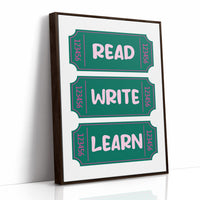 Read Write Learn Ticket Art