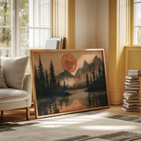 Copper Moon Bathes Mountain Lake