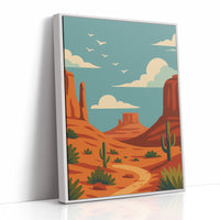 Birds Soar Over Rusty Mesas