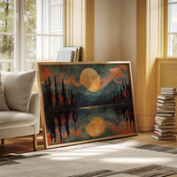 Moonlit Lake Mirrors Mountain Dreams