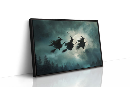 Broomsticks Against a Silver Sky