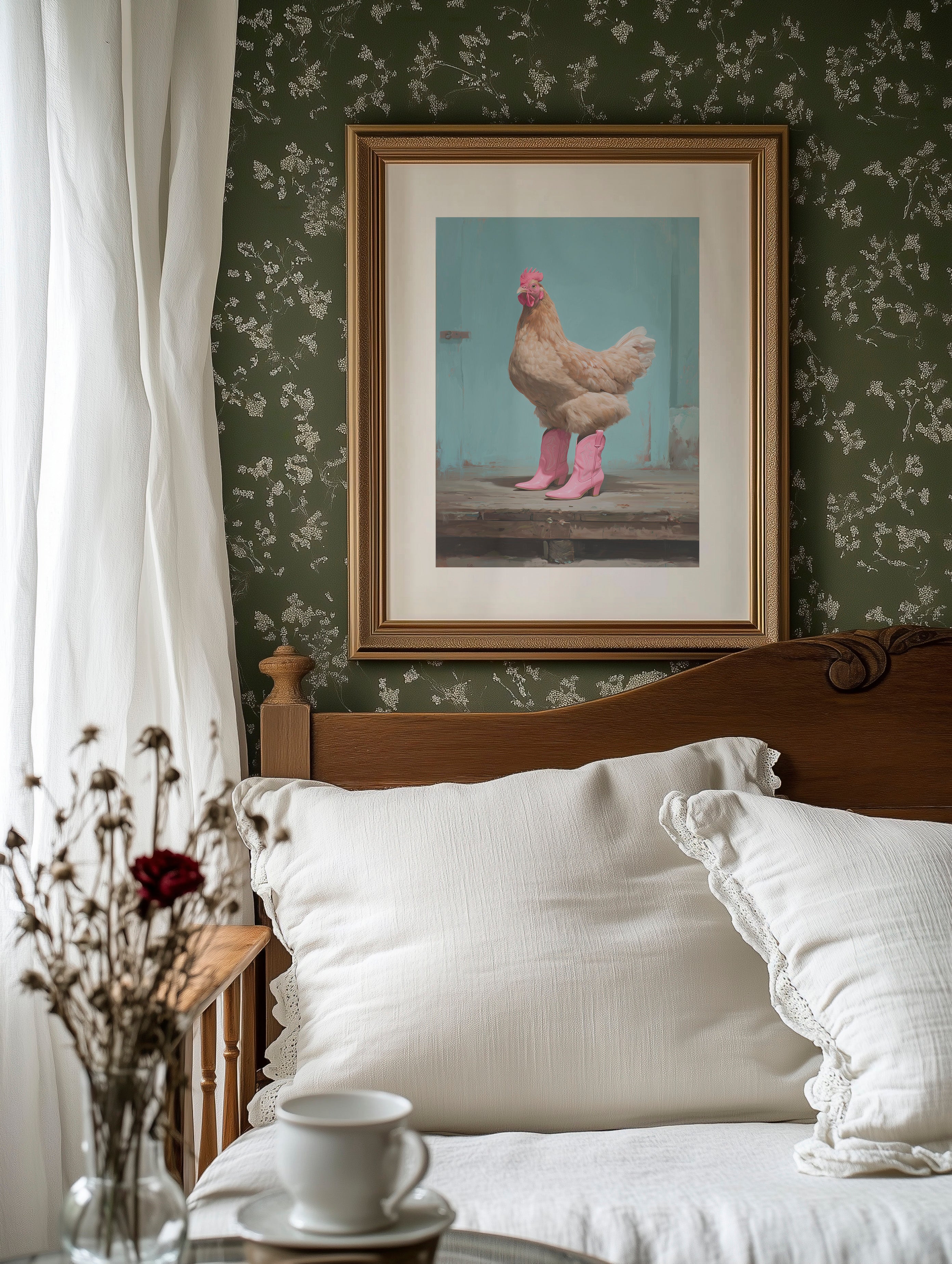 Cowgirl Chicken Struts Pink Boots