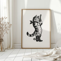 Purrpare for Trouble – Cowboy Cat Sheriff Print