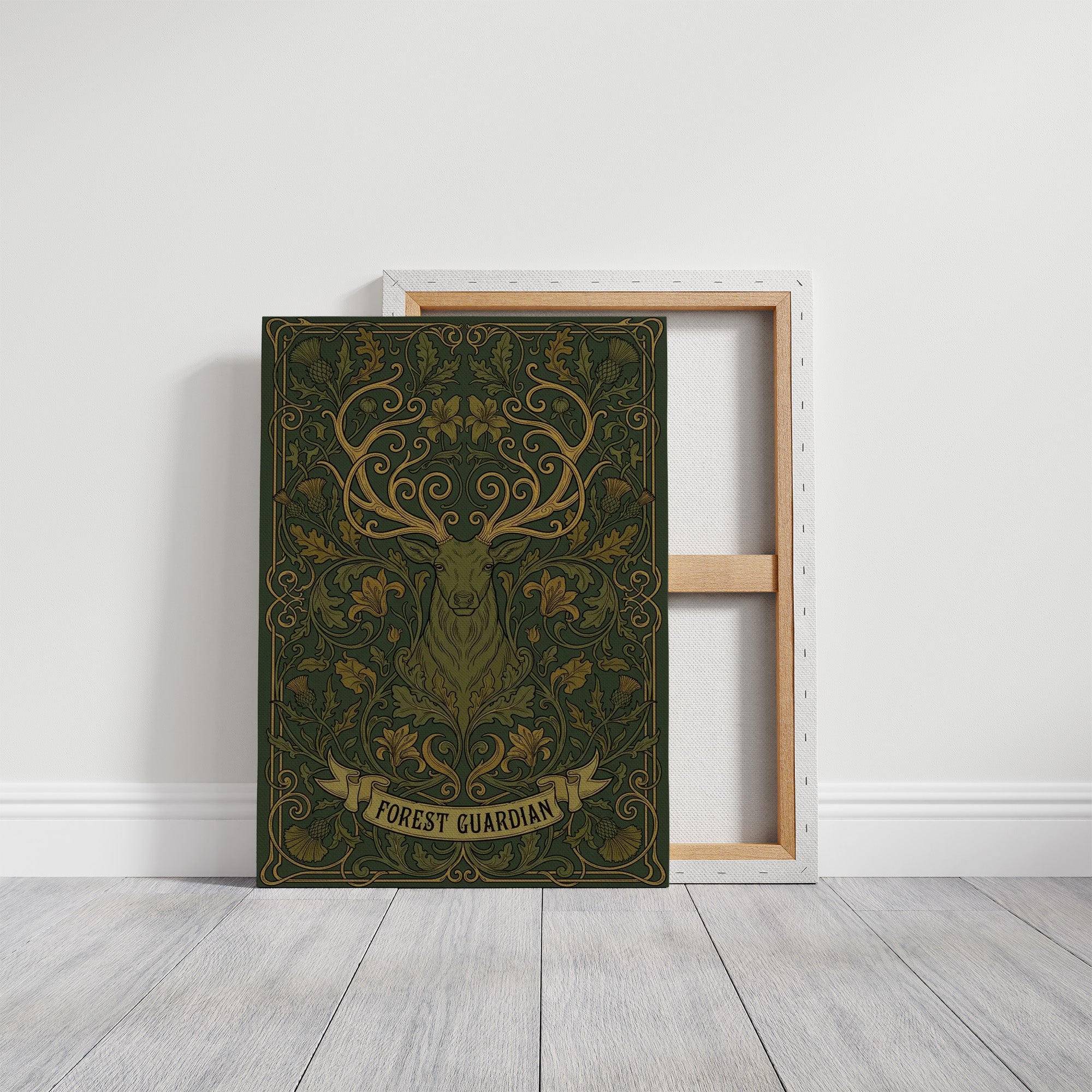 Forest Guardian: Art Nouveau Stag Pattern