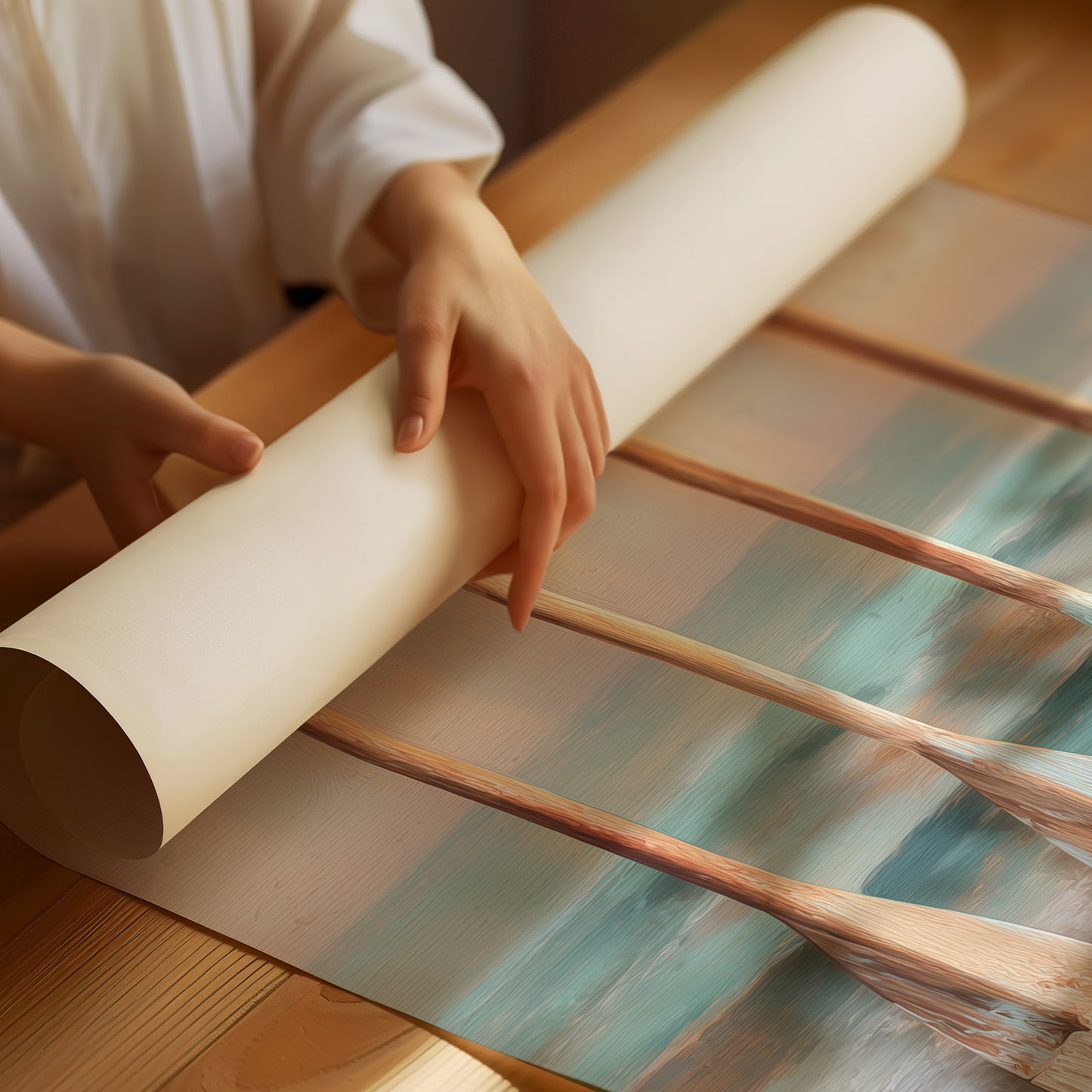Coastal Oars Rest Between Tides