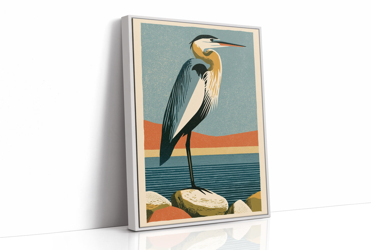 Coastal Heron at the Water's Edge