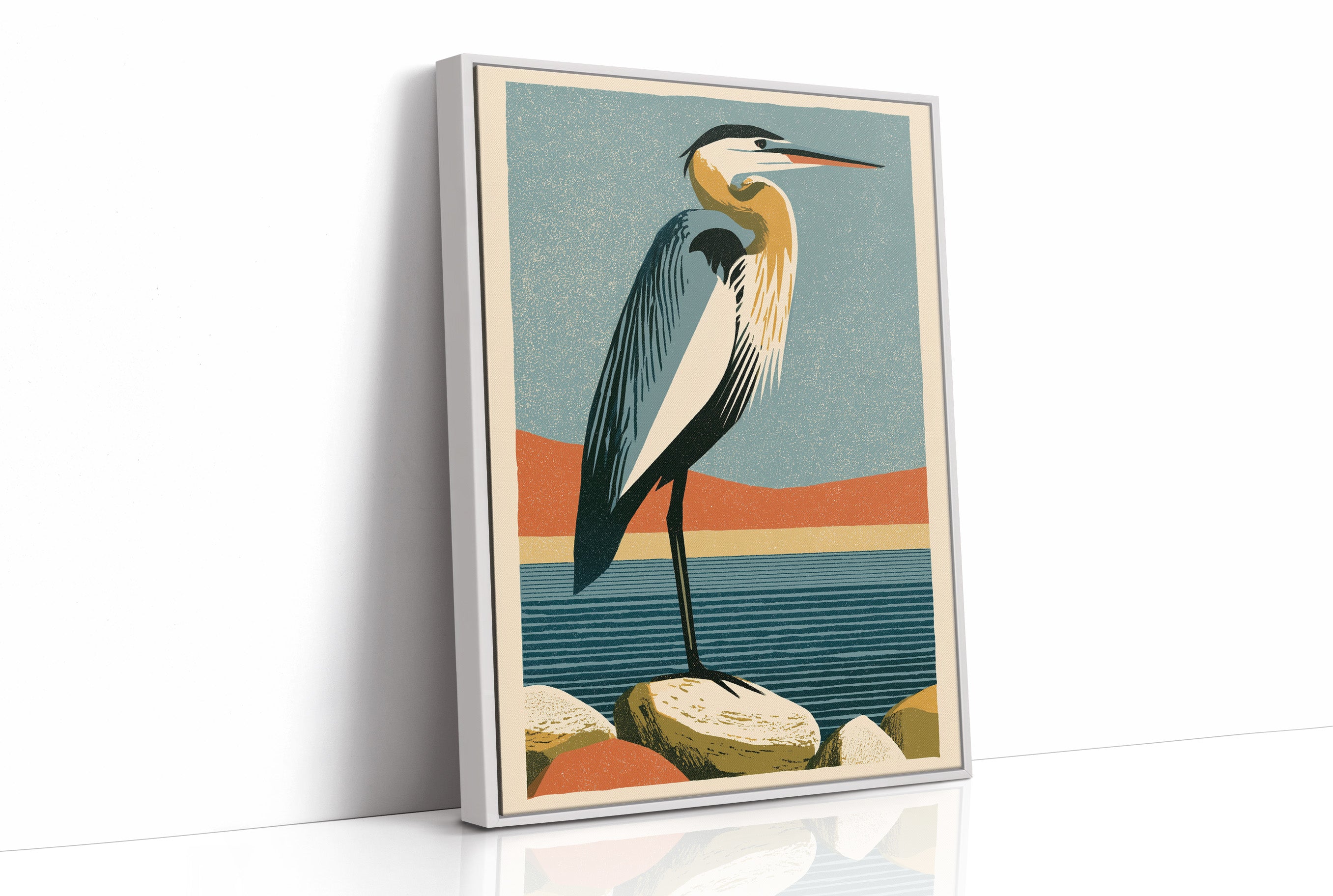 Coastal Heron at the Water's Edge