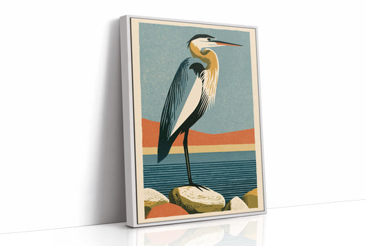 Coastal Heron at the Water's Edge