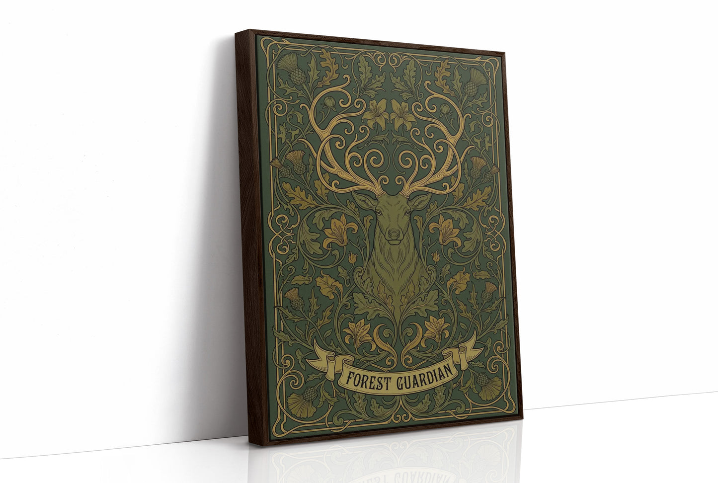 Forest Guardian: Art Nouveau Stag Pattern