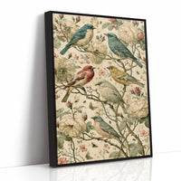 Five Finches on Antique Letters