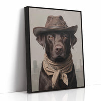 Chocolate Lab Rides The Range