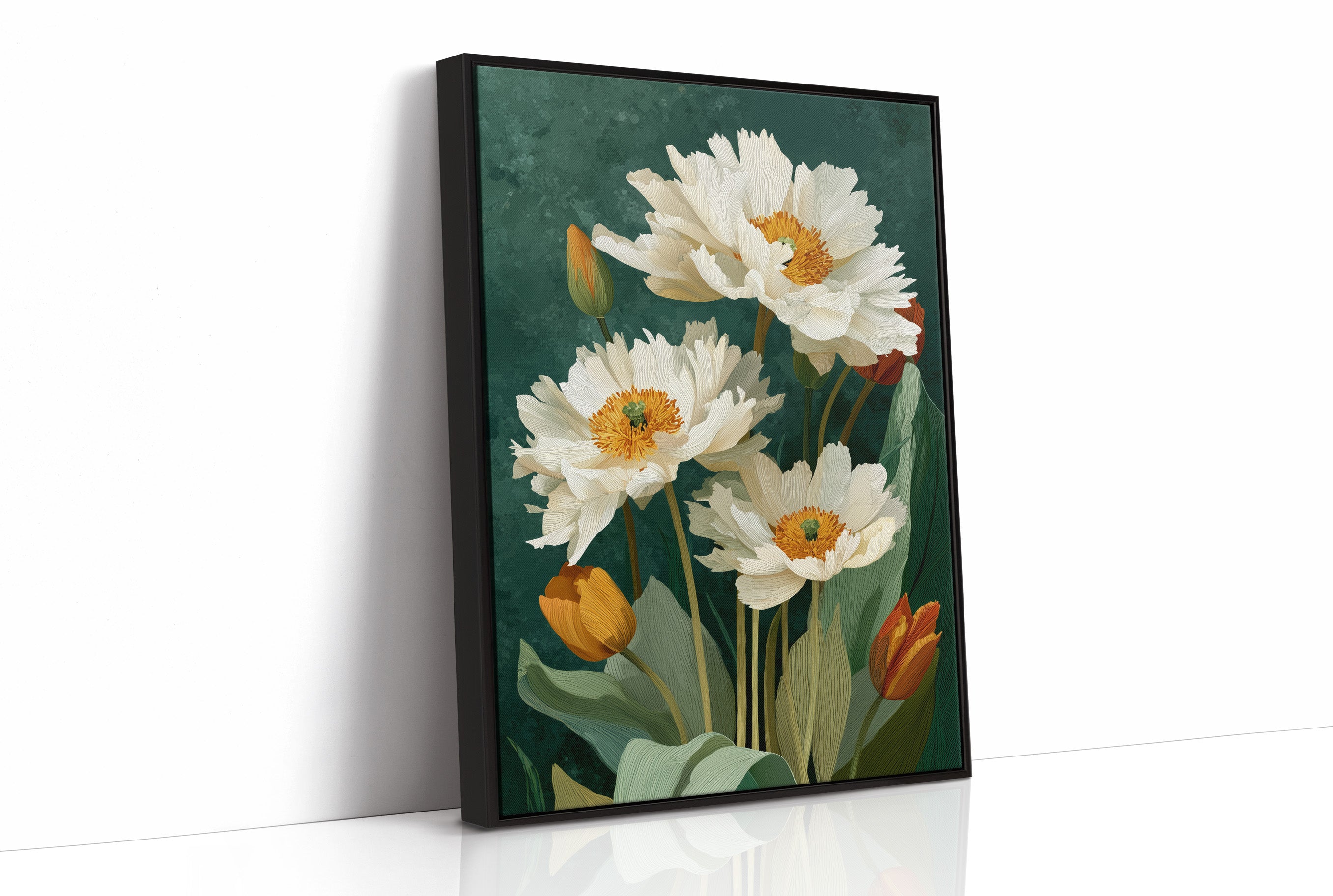 White Peonies and a Few Good Tulips