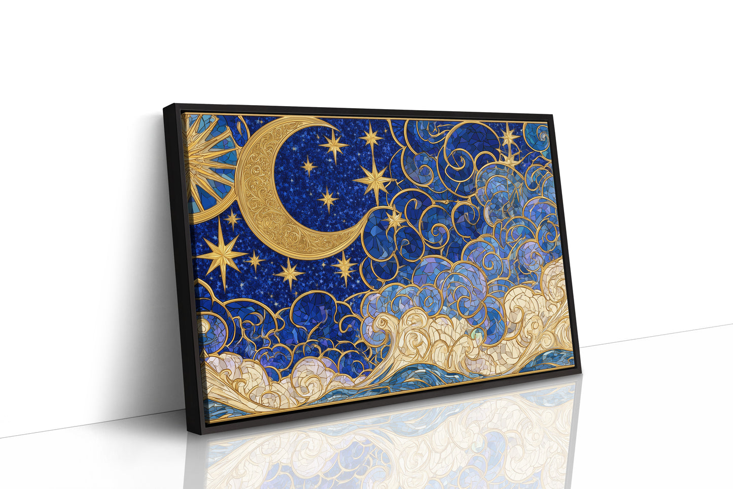 Moon and Stars, Gilded Glass