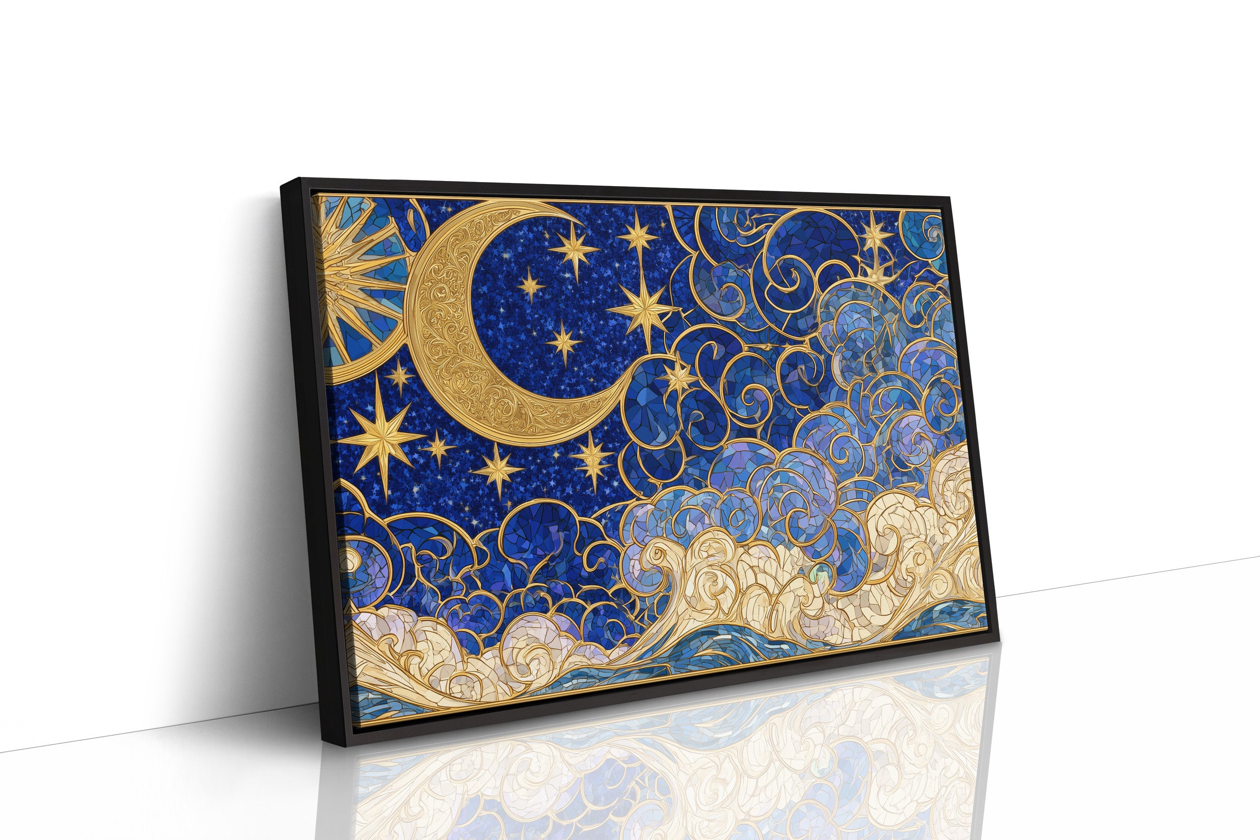 Moon and Stars, Gilded Glass