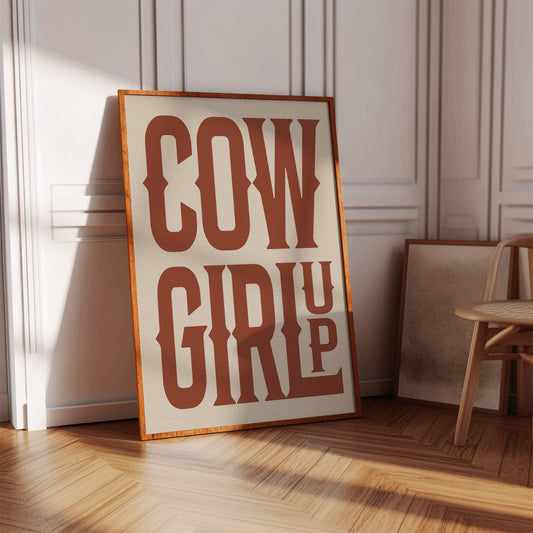Cowgirl Up Western Typography Print