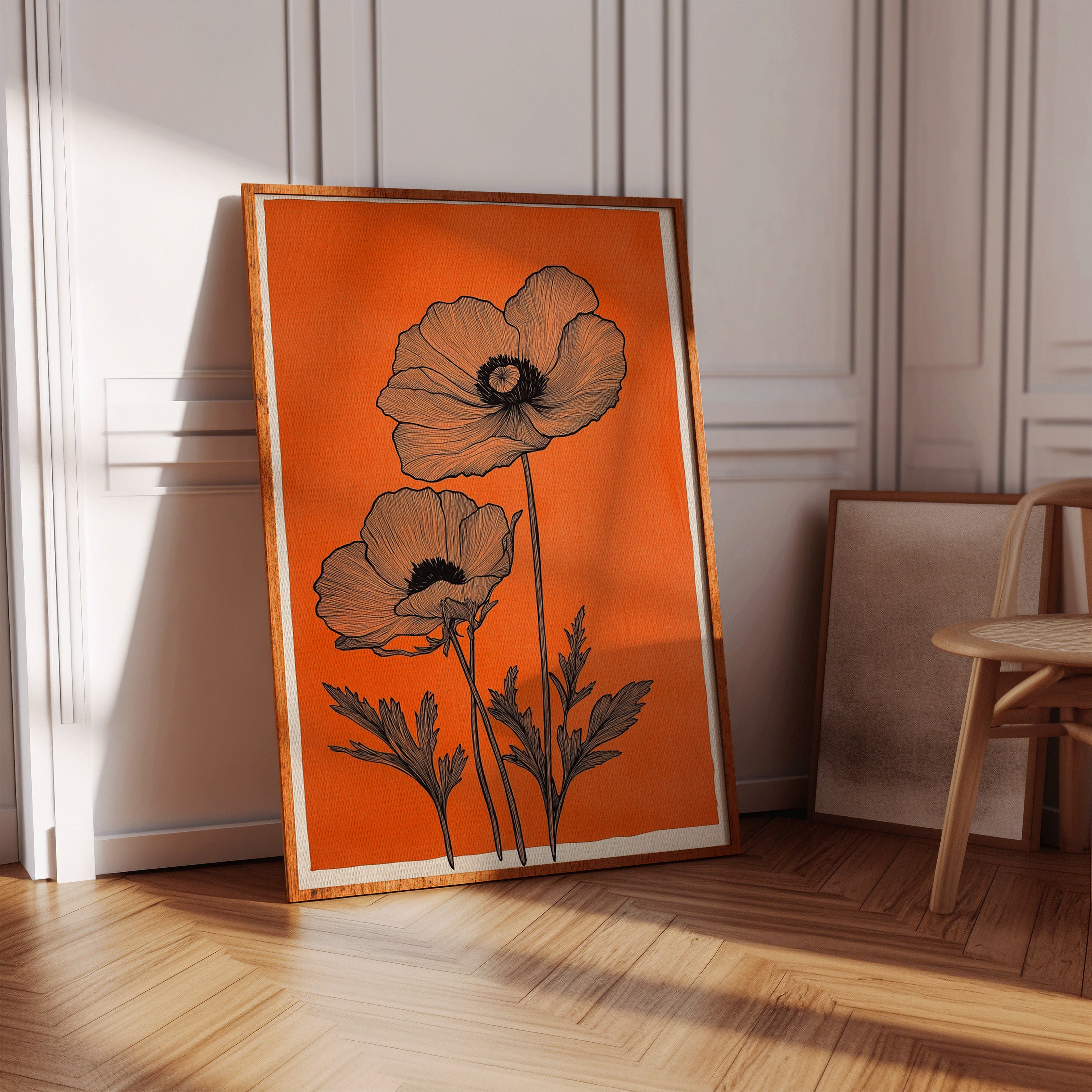 Poppies Draw Lines Against Sunset